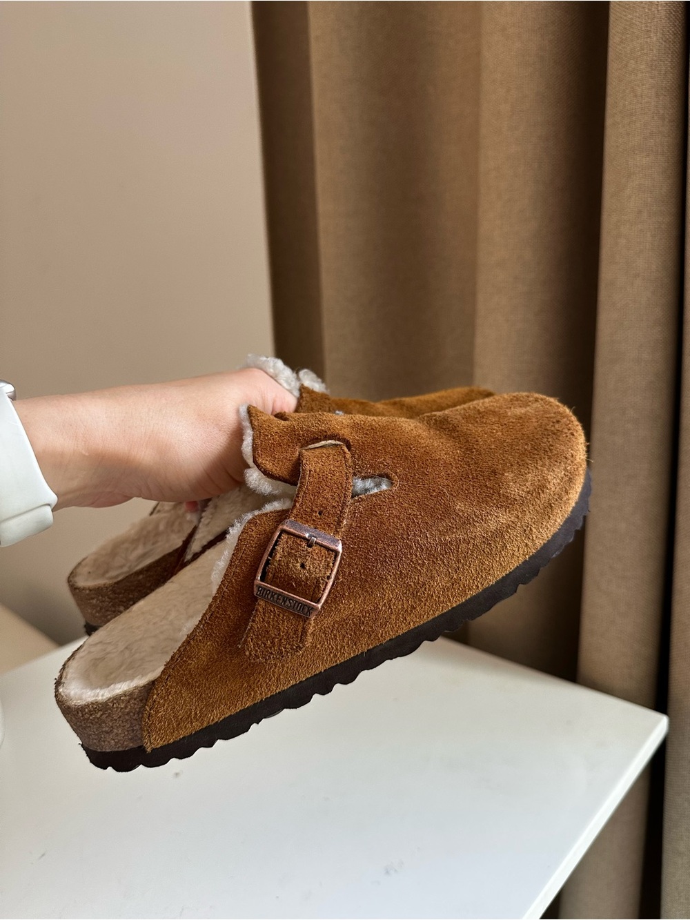 Birkenstock Boston Shearling Suede Clogs EU 39